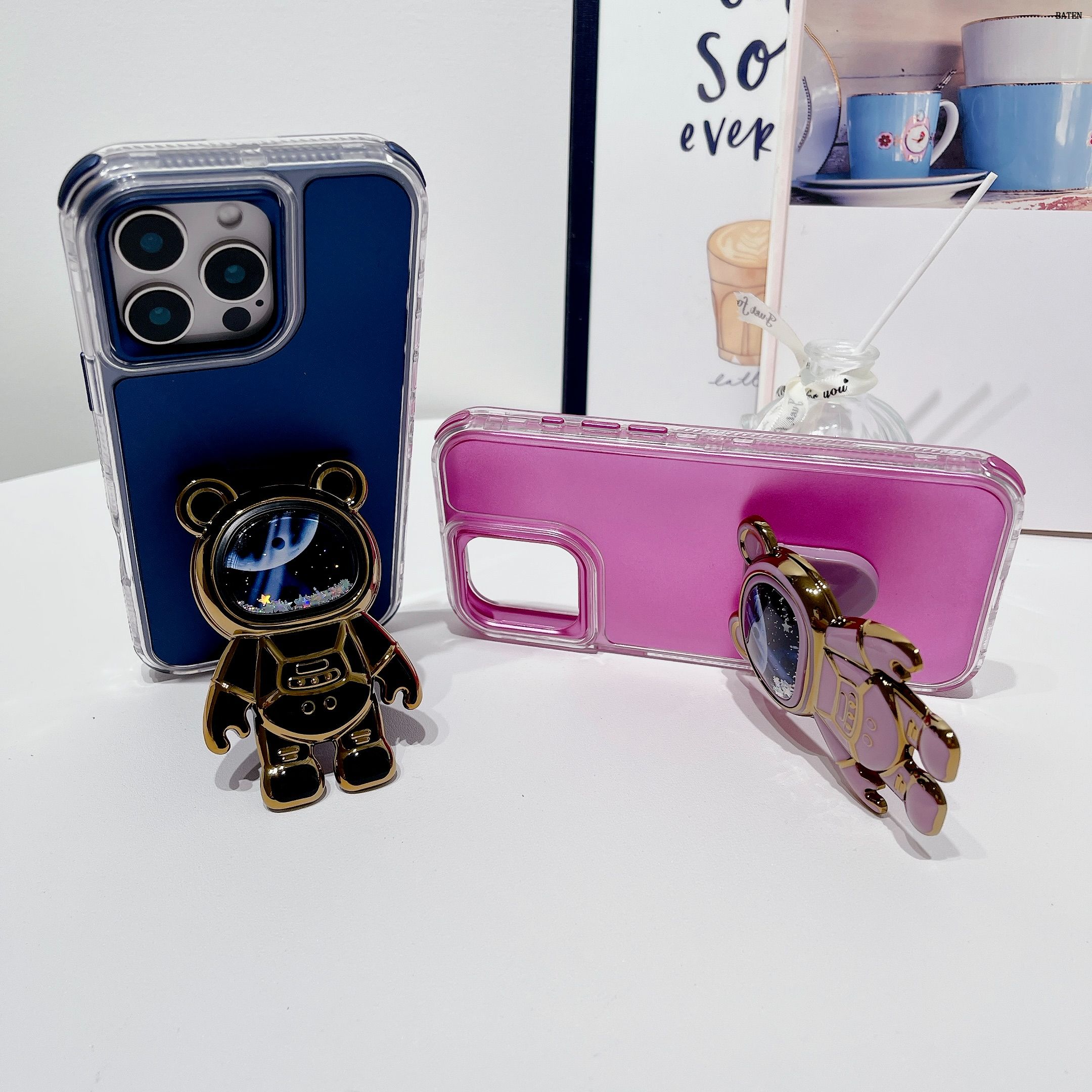 Caja de teléfonos móviles con stand